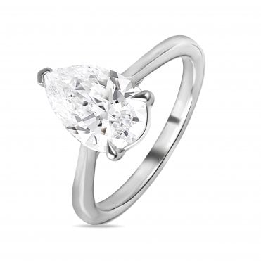 Platinum Pear Cut Solitaire Lab Diamond Ring
2.05 Carats