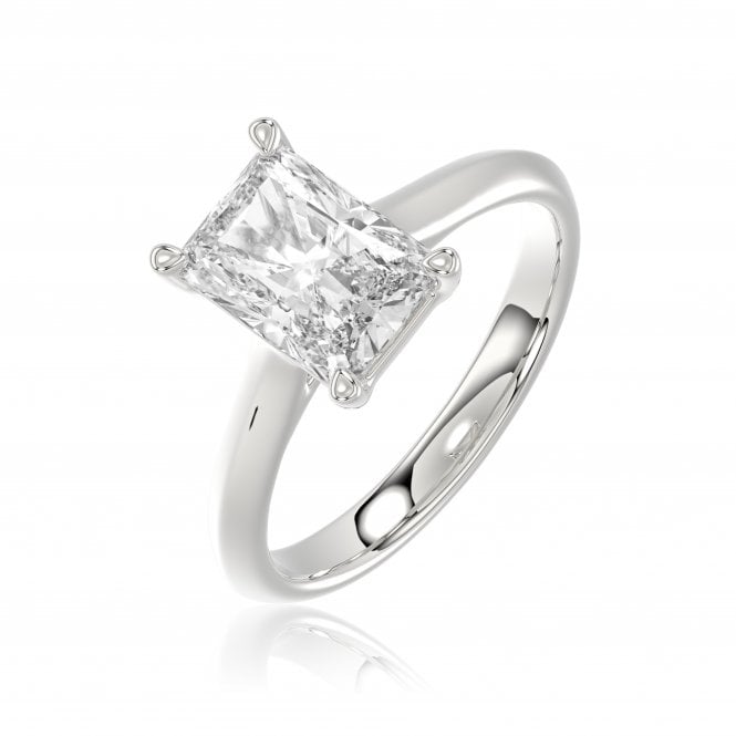 Eternity Platinum Radiant Cut Lab Diamond Ring 1.58 Carats