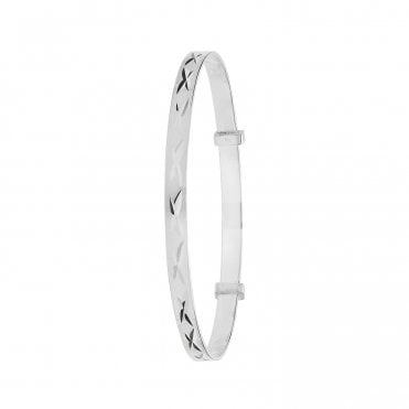 Silver Babies Diamond Cut Expanding Bangle