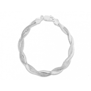 Silver Fancy Plaited Bracelet