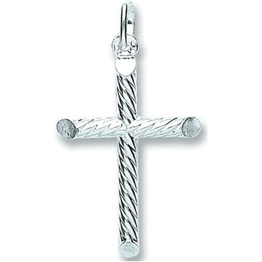 Silver Fancy Tubular Cross Pendant & 18'' Chain