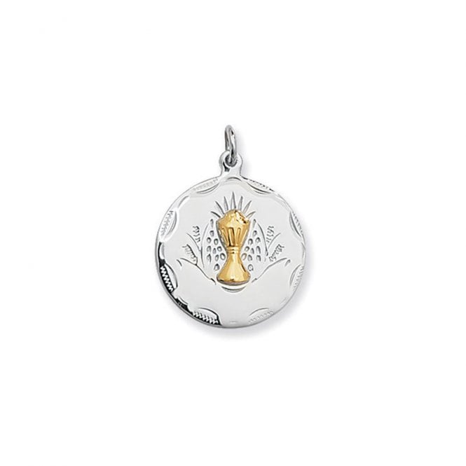 Eternity Silver Round 2Col Communion Cup Necklace