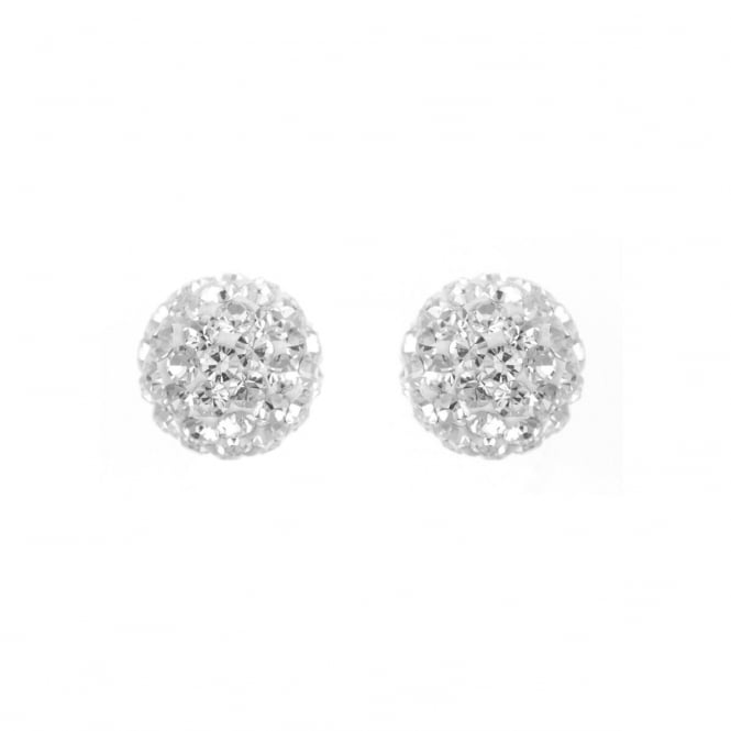 Eternity Sterling Silver 10mm Crystal Ball Stud Earrings