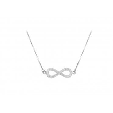 Sterling Silver 18" Cubic Zirconia Infinity Necklace