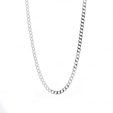 Sterling Silver 18'' Diamond Cut Curb Chain
