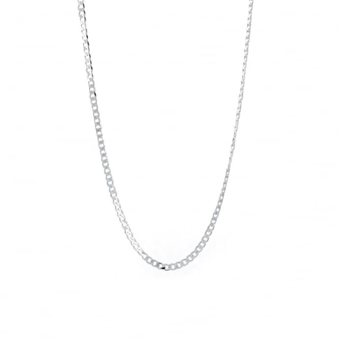Eternity Sterling Silver 18'' Diamond Cut Curb Chain