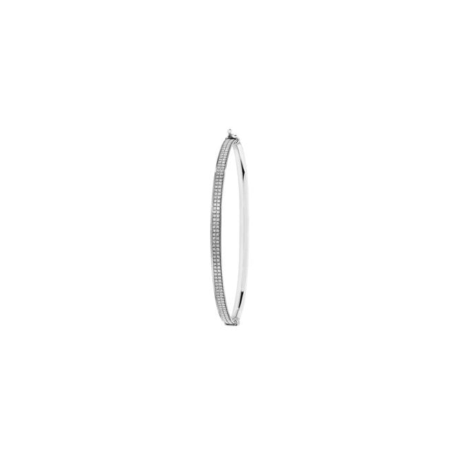 Eternity Sterling Silver 2 Row Moondust Bangle