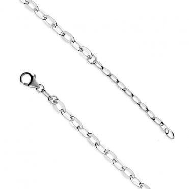 Sterling Silver 20'' Solid Flat Oval Belcher Chain