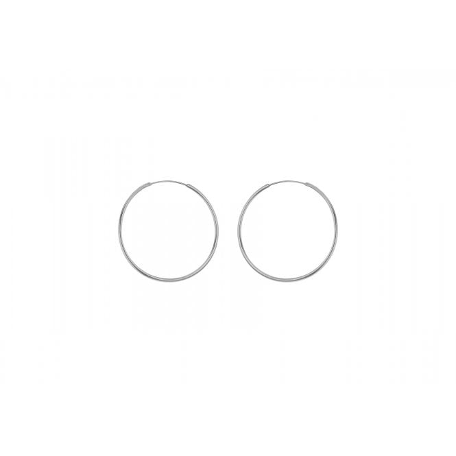 Eternity Sterling Silver 20mm Plain Sleeper Hoop Earrings .