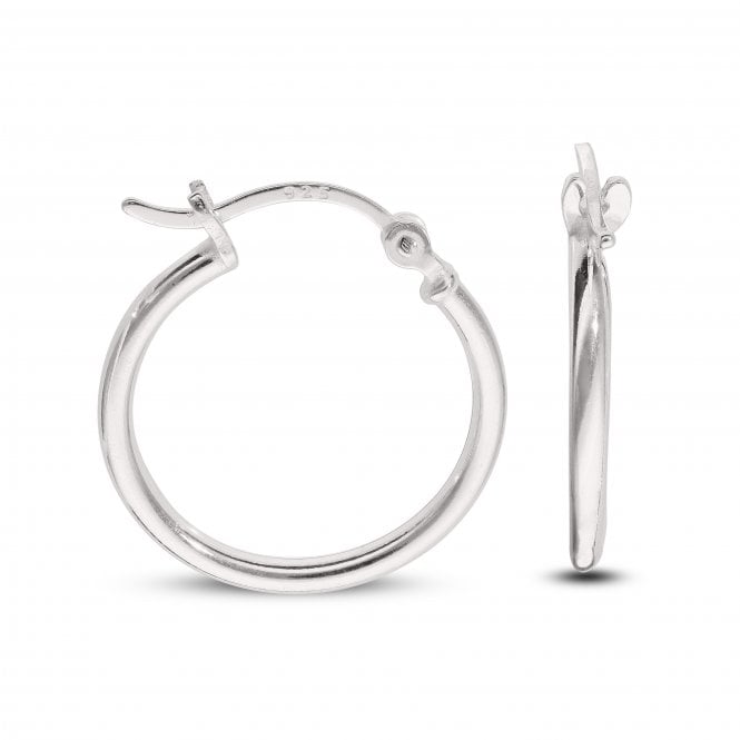 Eternity Sterling Silver 20mm Polished Round Creole Hoop Earrings
