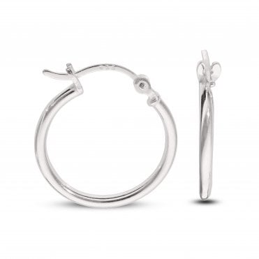 Sterling Silver 20mm Polished Round Creole Hoop Earrings