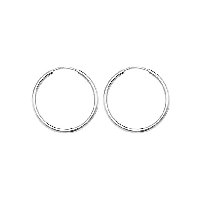 Eternity Sterling Silver 20mm Sleeper Hoop Earrings