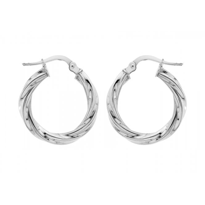 Eternity Sterling Silver 20mm Twisted Hoop Earrings