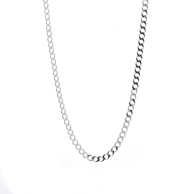 Eternity Sterling Silver 24'' Diamond Cut Solid Curb Chain