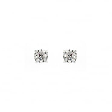 Sterling Silver 4mm Cubic Zirconia Stud Earrings