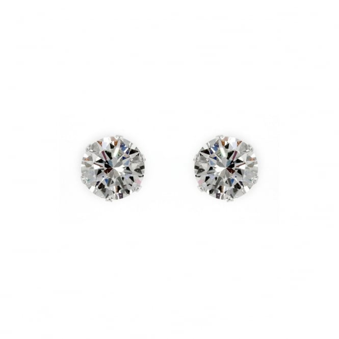 Eternity Sterling Silver 7mm Cubic Zirconia Stud Earrings