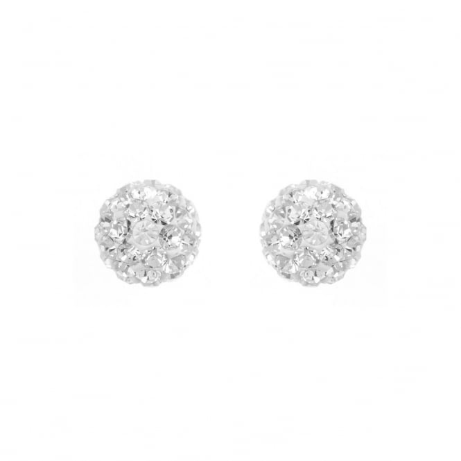 Eternity Sterling Silver 8mm Crystal Ball Stud Earrings