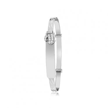 Sterling Silver Babies Boxing Glove ID Expanding Bangle