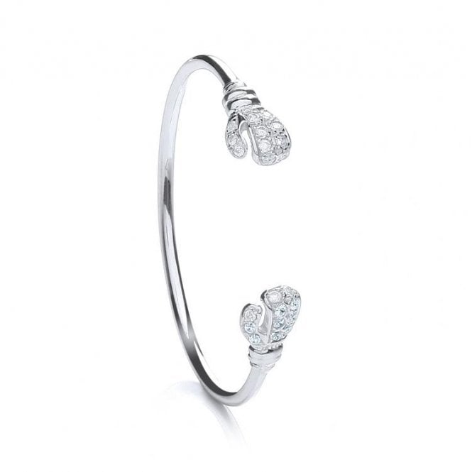 Eternity Sterling Silver Baby/Kids Cubic Zirconia Boxing Glove Bangle