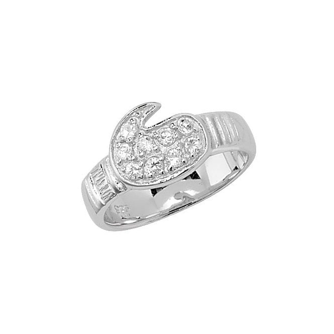 Eternity Sterling Silver Childs Cubic Zirconia Boxing Glove Ring Size I