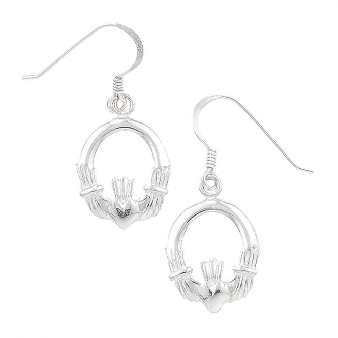 Eternity Sterling Silver Claddagh Drop Earrings