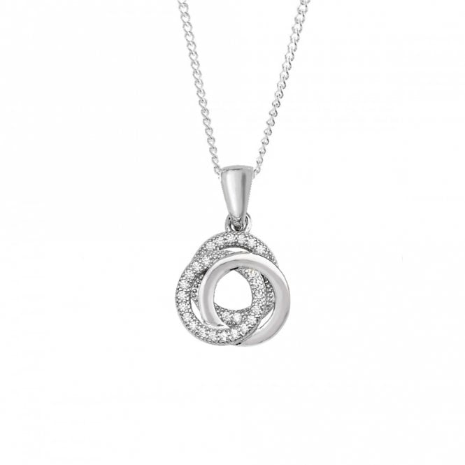 Eternity Sterling Silver Cubic Zirconia 3 Circle Pendant and 18'' Chain