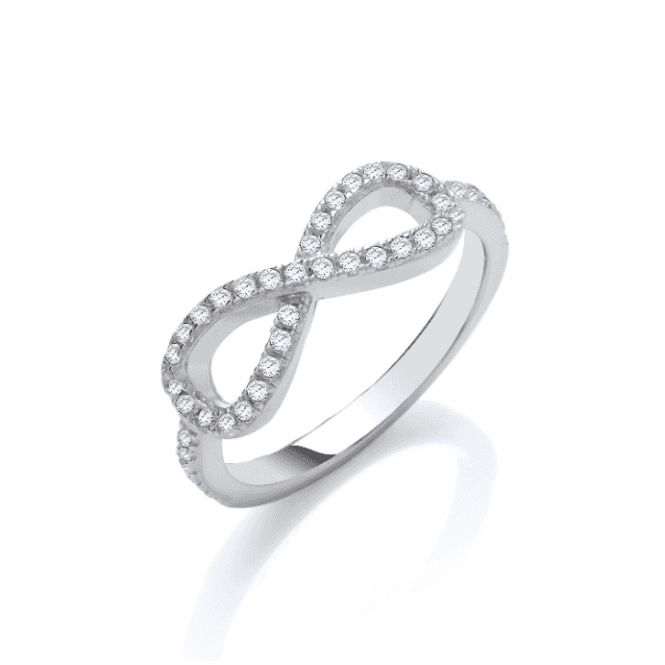 Eternity Sterling Silver Cubic Zirconia Infinity Ring Size L
