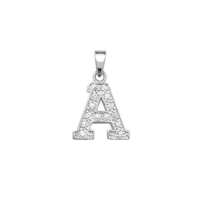 Eternity Sterling Silver Cubic Zirconia Initial 'A' Pendant & 18'' Chain