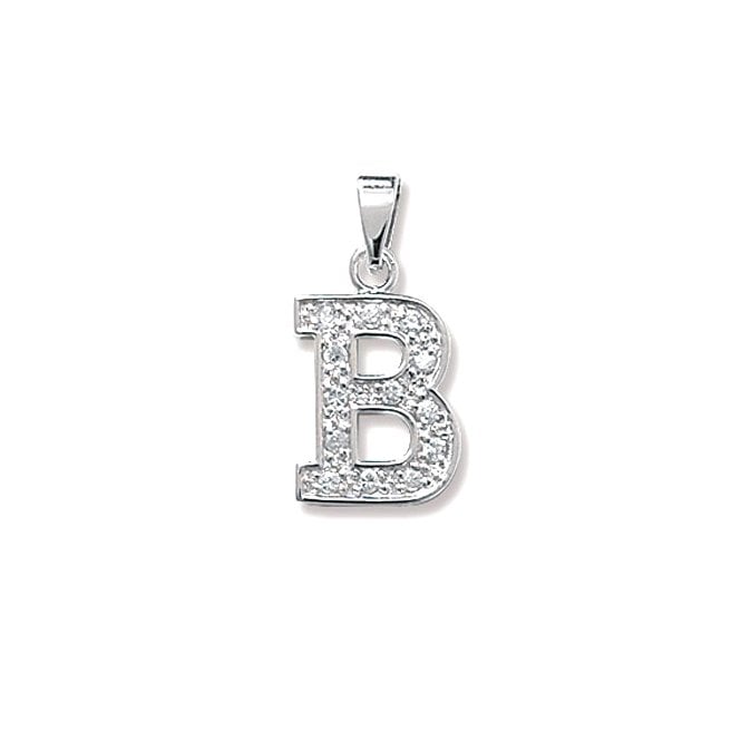 Eternity Sterling Silver Cubic Zirconia Initial 'B' Pendant & 18'' Chain