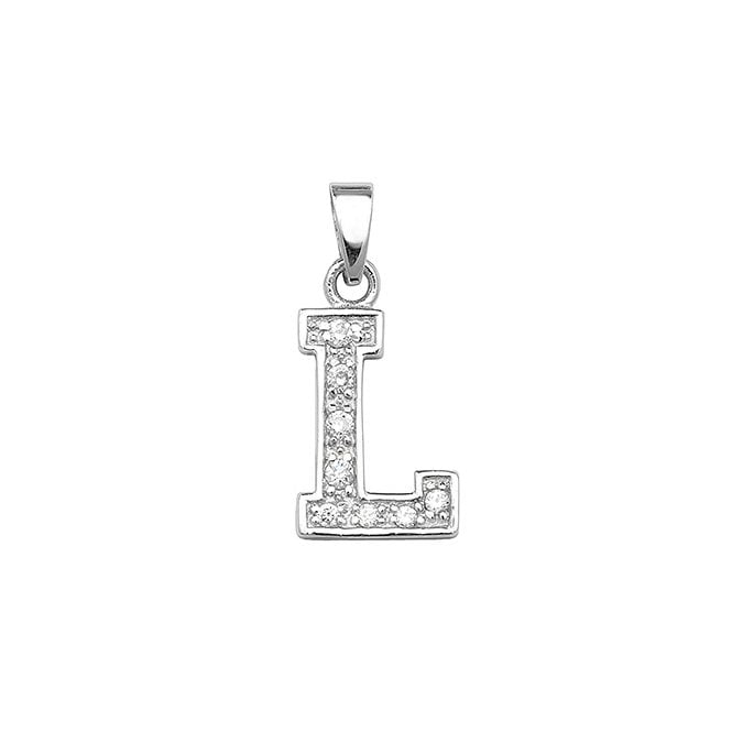 Eternity Sterling Silver Cubic Zirconia Initial 'L' Pendant & 18'' Chain