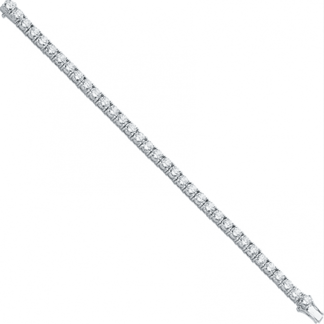 Eternity Sterling Silver Cubic Zirconia Large Tennnis Bracelet