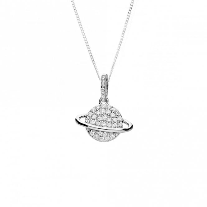 Eternity Sterling Silver Cubic Zirconia Satellite Pendant and 18'' Chain