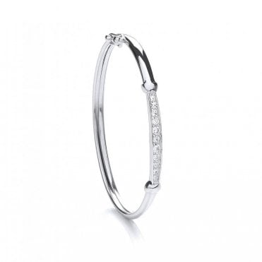 Sterling Silver Cubic Zirconia Set Baby/Kids Bangle