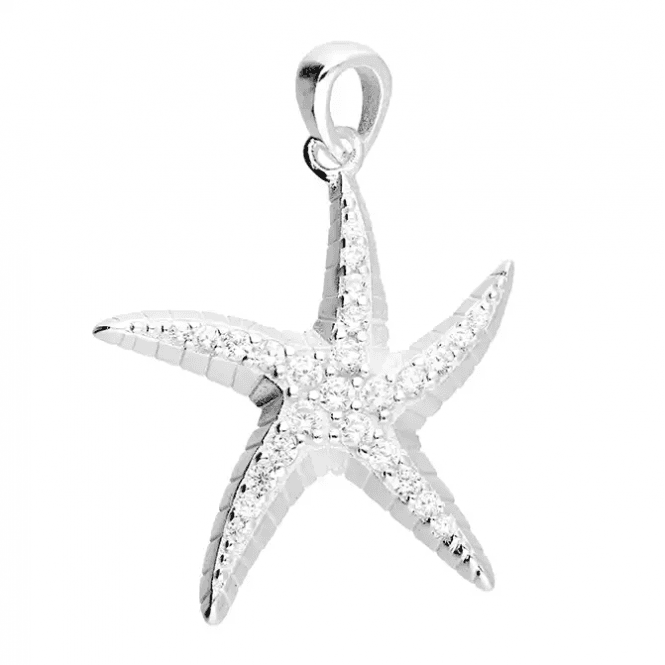 Eternity Sterling Silver Cubic Zirconia Starfish Pendant & 18