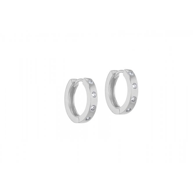 Eternity Sterling Silver CZ Set Huggies