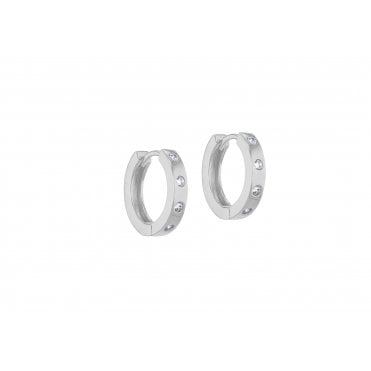 Sterling Silver CZ Set Huggies