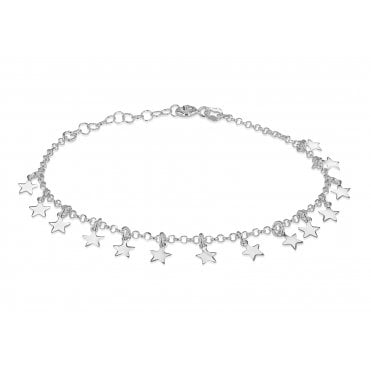 Sterling Silver Dangly Star Bracelet