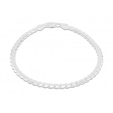 Sterling Silver Fancy Flat Serpentine Bracelet