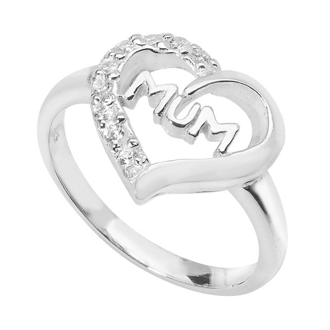 Eternity Sterling Silver Fancy Heart MUM Ring Size R