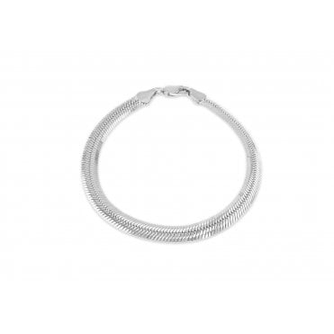 Sterling Silver Flat Herringbone Bracelet