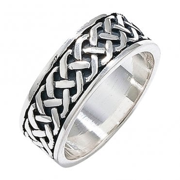 Sterling Silver Gents Celtic Band Ring Size T