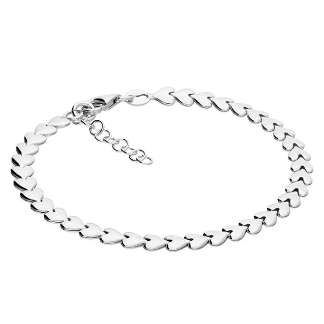 Eternity Sterling Silver Hearts Bracelet