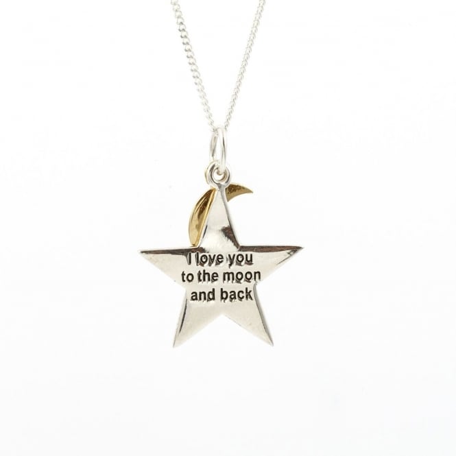 Eternity Sterling Silver 'I love you to the moon and back' Pendant and 18'' Chain
