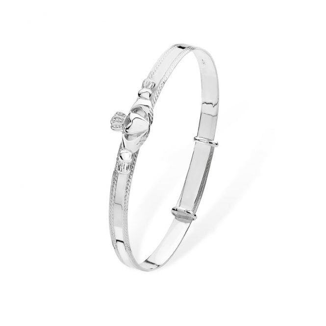 Eternity Sterling Silver Kids Claddagh Expanding Bangle