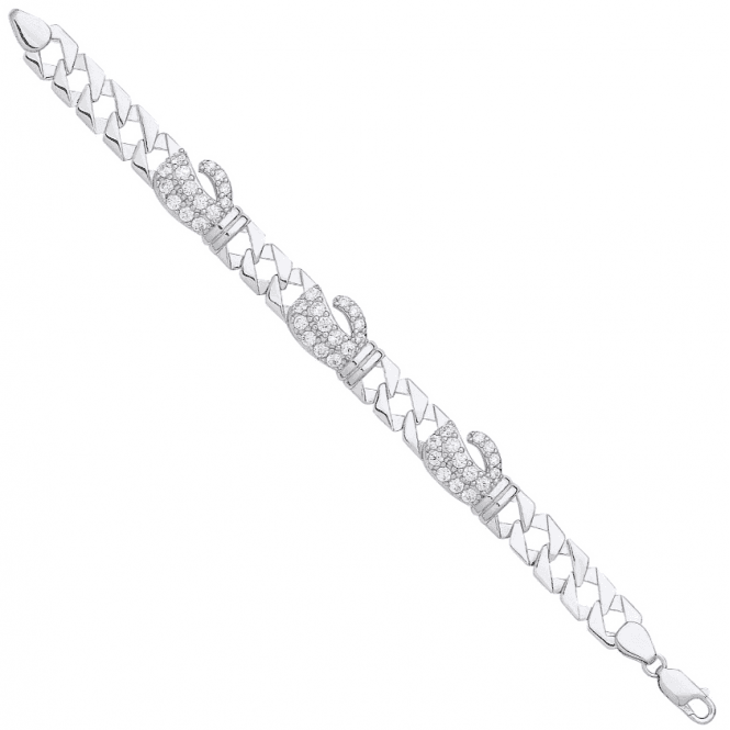 Eternity Sterling Silver Kids Cubic Zirconia 3 Boxing Glove Bracelet