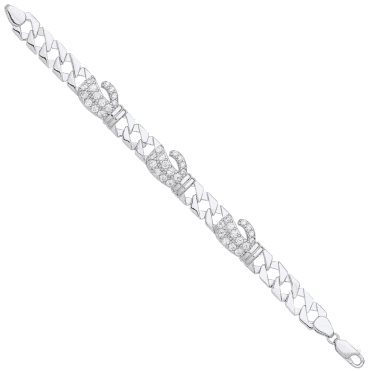 Sterling Silver Kids Cubic Zirconia 3 Boxing Glove Bracelet