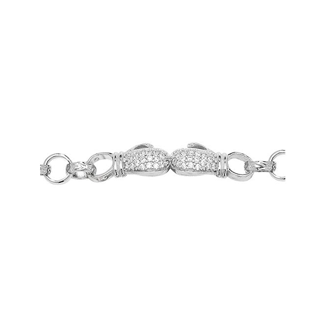 Eternity Sterling Silver Kids Cubic Zirconia Boxing Glove Bracelet