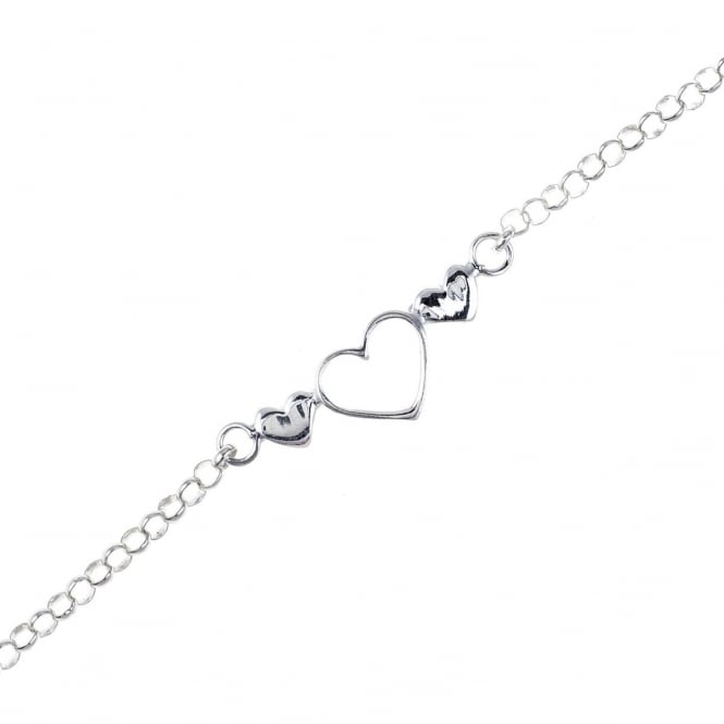 Eternity Sterling Silver Kids Heart Bracelet