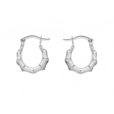 Sterling Silver Kids Small Bamboo Creole Hoop Earrings