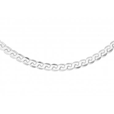 Sterling Silver Ladies 18" Flat Serpentine Chain